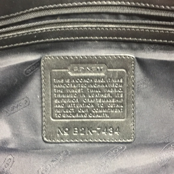 COACH Handbag Black Leather/PVC canvas Medium - Picture 4 of 7